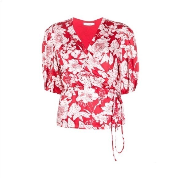 NWT Rebecca Minkoff floral Mary wrap top - Picture 1 of 4